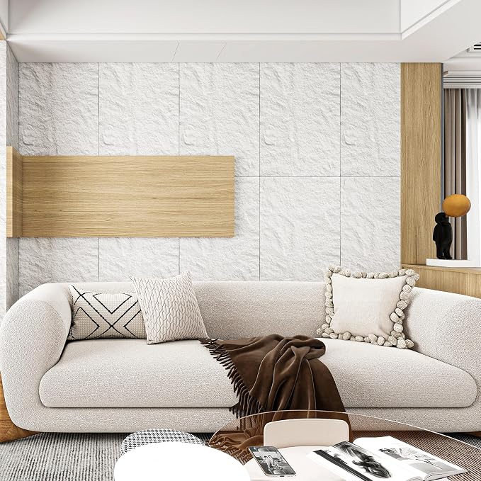 KASARO PU 3D Faux Stone Wall Panels, Cement Texture Accent - Image 5