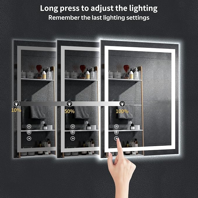 28"x20" LED Bathroom Mirror - Image 6