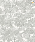 Chesapeake Grey Spinney Toile Wallpaper, Strippable by Chesapeake
