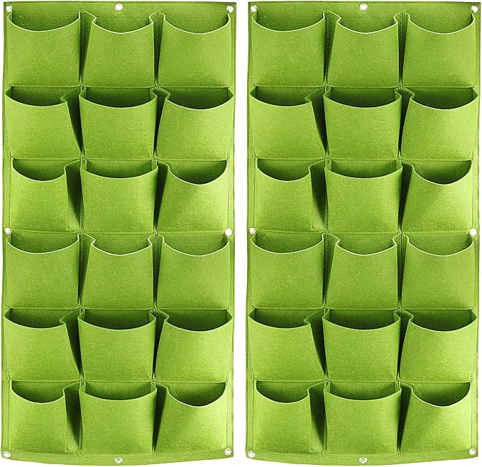 ZOENHOU 2 Pack Total 36 Roomy Pockets Green Vertical Garden Planter, by ZOENHOUDIRECT