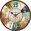 VIKMARI 14 Inch Wooden Wall Clock Battery Operated Retro Rustic Decorative Clock by VIKMARIWallClock