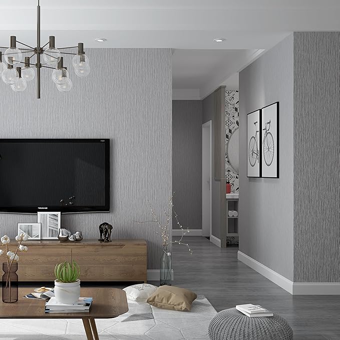Haimin Grasscloth Wallpaper Peel and Stick 20.9in X 393in Fabric Contact Paper - Image 2