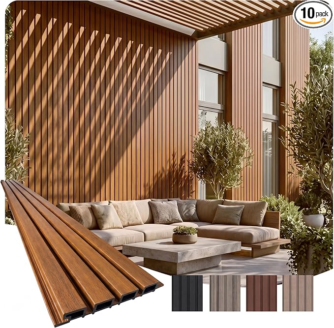 From Plain to Beautiful in Hours WPC Exterior Wall Slat Panels Waterproof by DecorativeCeilingTiles