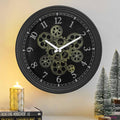 CLXEAST 15 Inch Real Moving Gear Wall Clock, Vintage Industrial Steampunk Metal by CLXEAST