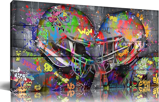 SIXTTART Graffiti Rugby Sports Posters Canvas Wall-Art by SIXTTARTCANVASWALLART
