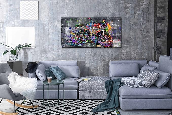 SIXTTART Graffiti Motorcycles Wall-Art - Image 5