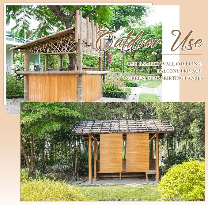Juexica 2 Pcs Natural Bamboo Wall Panel 48 x 24 Inch Bamboo Covering Renewable - Image 7