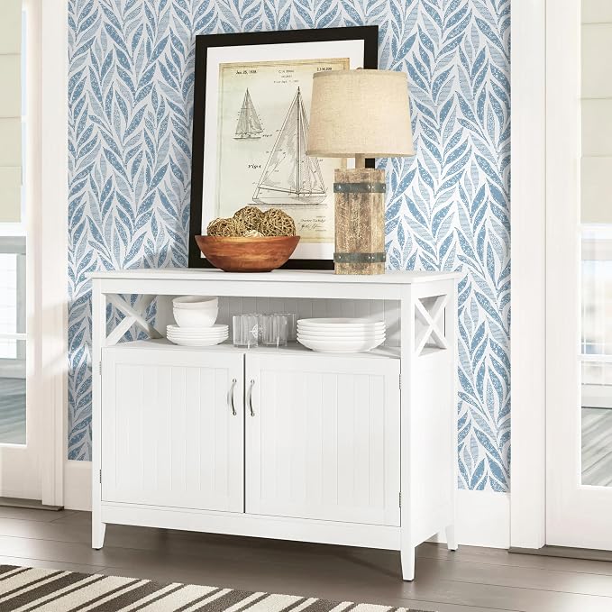 Safiyya 393"x17.3" Blue Peel and Stick Wallpaper Boho Contact Paper Modern - Image 5