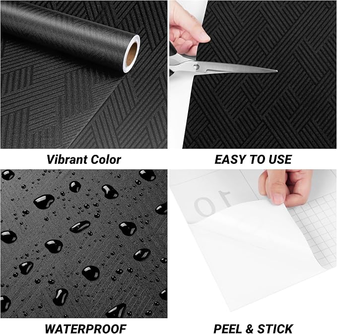 Decotalk Black Textured Wallpaper Textured Wall Paper - Image 6