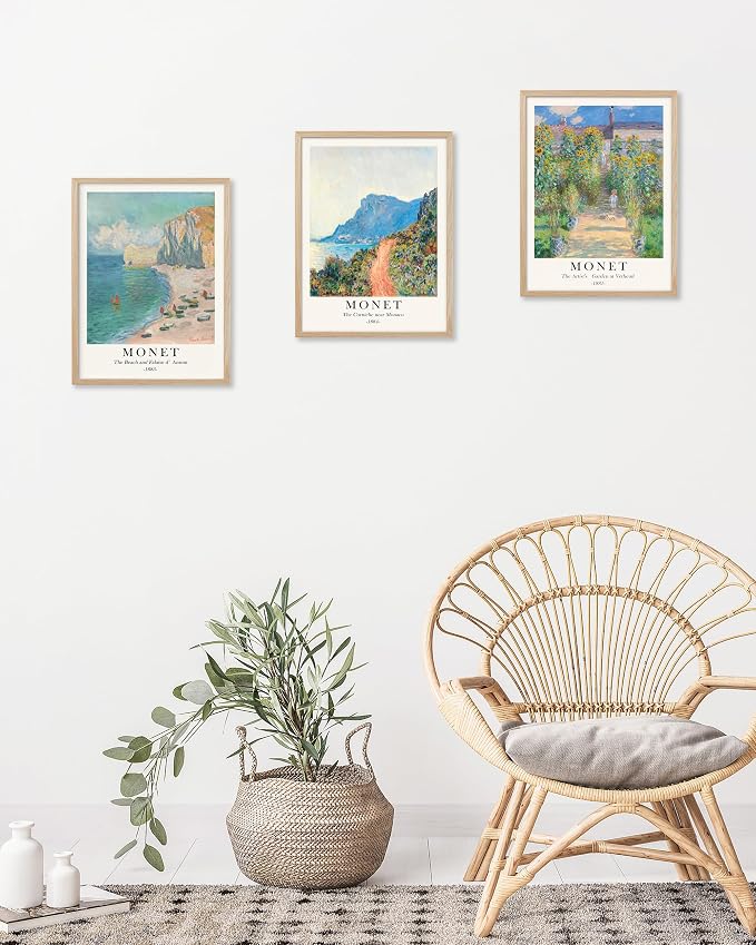 HesenDot Unframed Claude Monet Posters Set of 3, 12x16in Vintage Landscape - Image 5
