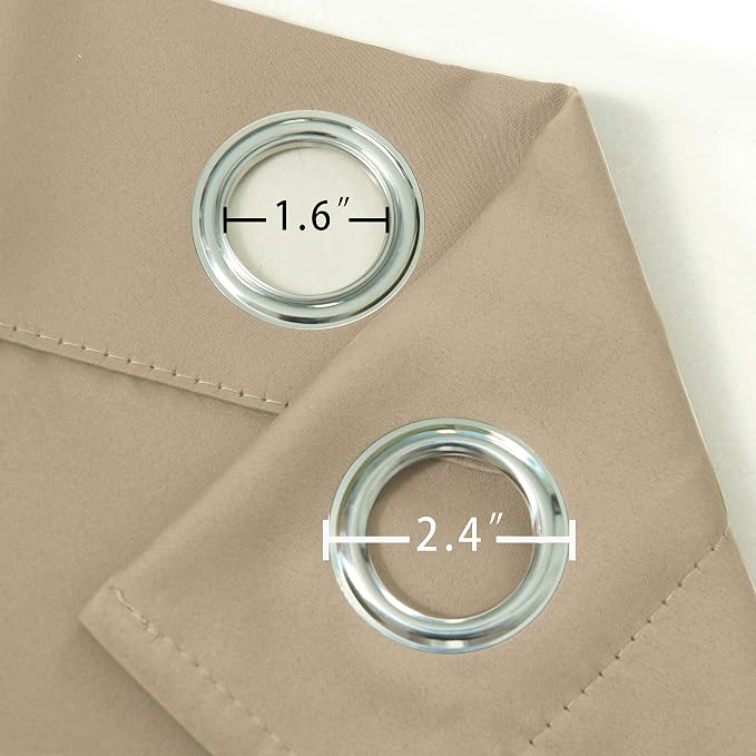 LEMOMO Blackout Curtains 42 x 95 inch/Beige Curtains Set of 2 Panels/Thermal - Image 6