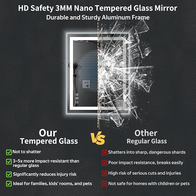 28"x20" LED Bathroom Mirror - Image 5