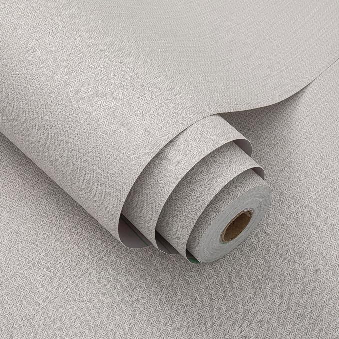 Haimin Fabric Wallpaper Textured Contact Paper Peel and Stick Faux Linen Wall - Image 4