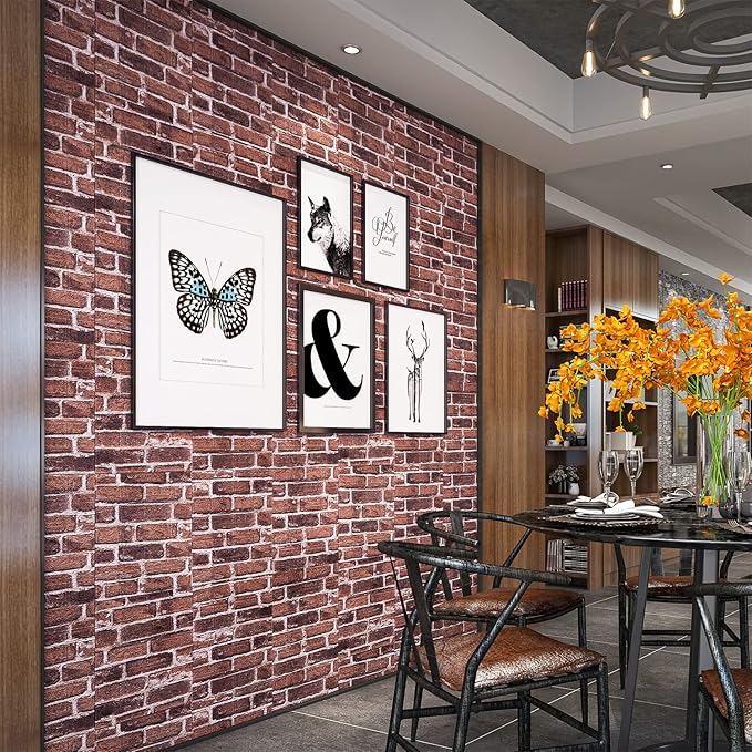 20PCS 3D Wall Panels Peel and Stick 3D Brick Wallpaper Peel and Stick Faux - Image 3