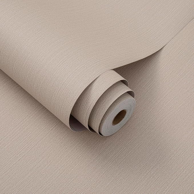 24in X 393in Grasscloth Peel and Stick Fabric Textured Contact Paper by LVSHI