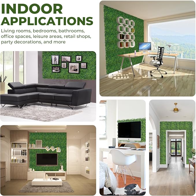 Artificial Grass Wall Backdrop: 10"x 10" Boxwood Faux Green Wall Panels - Image 6