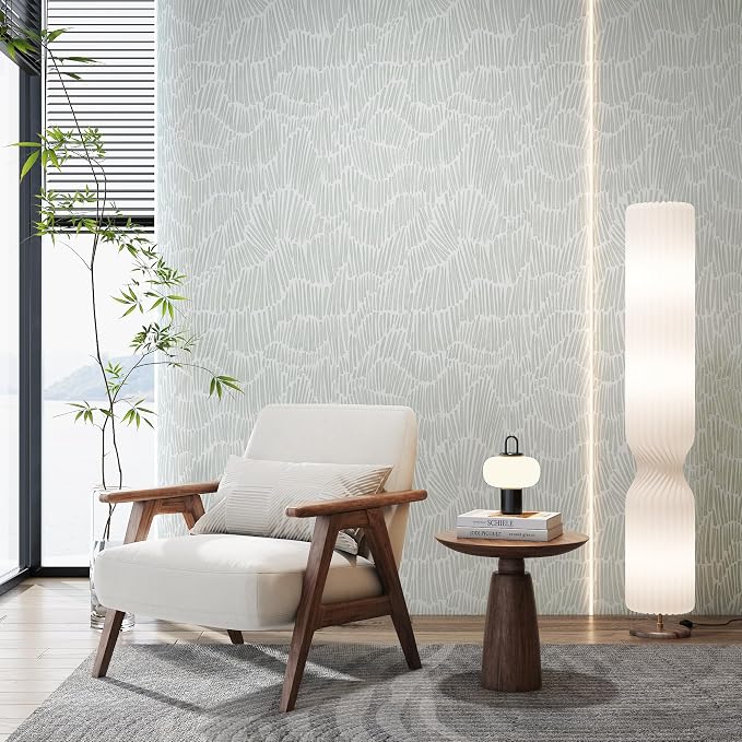 Theper Green Wallpaper 17.3"×590" Modern Striped Wallpaper Peel and Stick Boho - Image 6