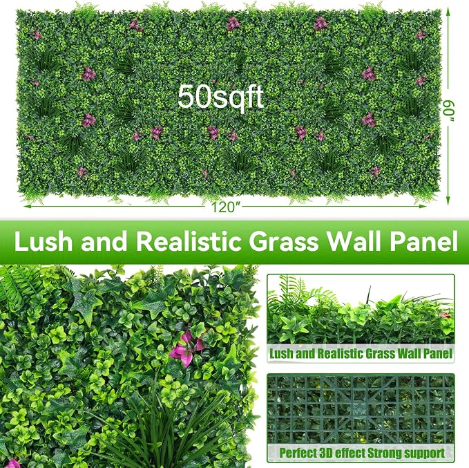 Artificial Grass Wall Roll Panels, UV-Anti Fake Greenery Plant Boxwood Panels - Image 2