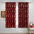 NICETOWN 2 Panels Red Christmas Curtains W42 x L63 in, Rod Pocket Gold Stamping by NICETOWN