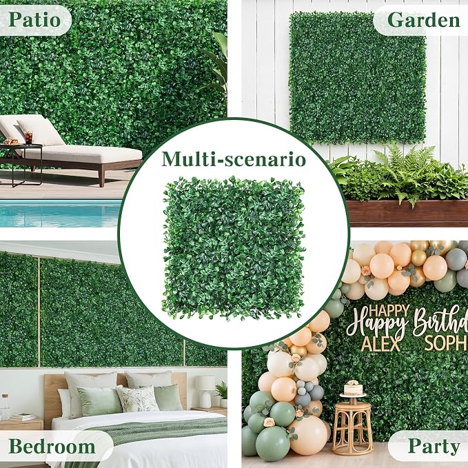 CEWOR 10"x10" Artificial Grass Wall Panels, UV Resistant & Anti-Fade Greenery - Image 7