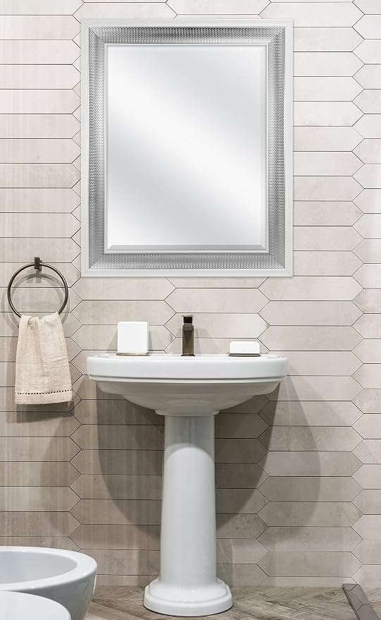 MCS 28.5x34.5 Large Wall Mirror, Vertical & Horizontal Wall Hanging Mirror - Image 6