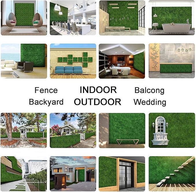 Sunnyglade 12 Pieces 10“x10“ Artificial Boxwood Panels Topiary Hedge Plant - Image 6