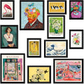 LANCHI95 12 Pcs Eclectic Wall Art Decor FRAMED, Eclectic Home Decor, Retro by LANCHI95