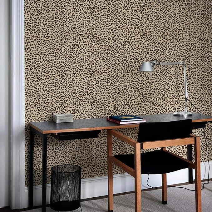 JiffDiff Leopard Print Peel and Stick Wallpaper, Waterproof Removable Self - Image 8