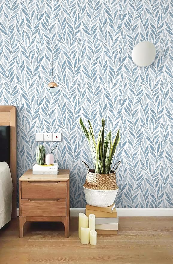 Safiyya 787"x17.3" Blue Peel and Stick Wallpaper Boho Contact Paper Modern - Image 7