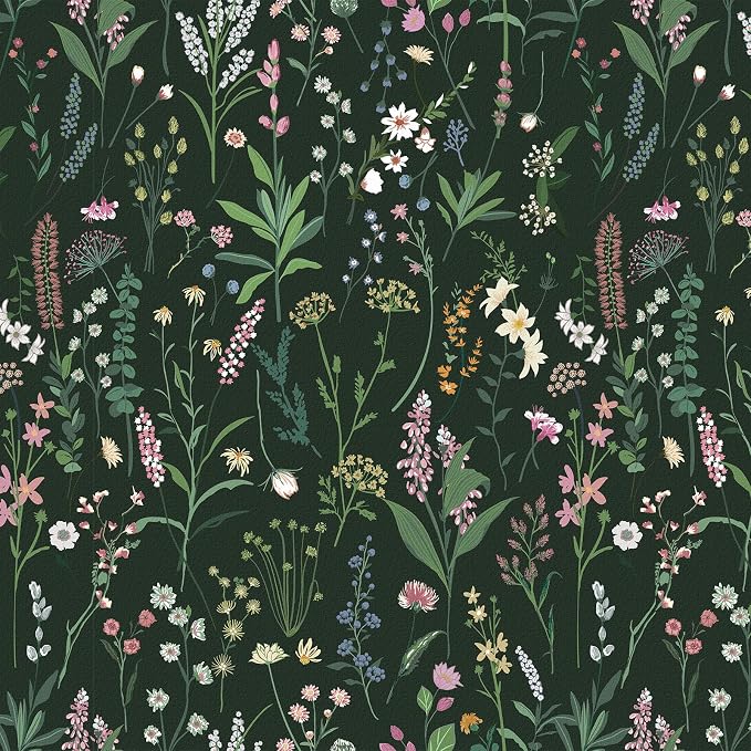 JiffDiff Floral Wallpaper Peel and Stick Farm Floral 1181" x 17.32" Wildwood - Image 8