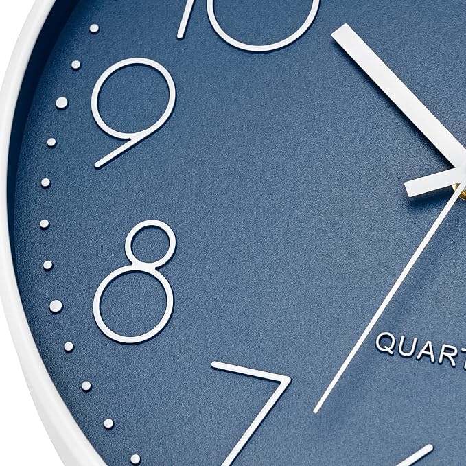 Foxtop Modern Wall Clock Silent Non Ticking Battery Operated Quartz Round Wall - Image 8