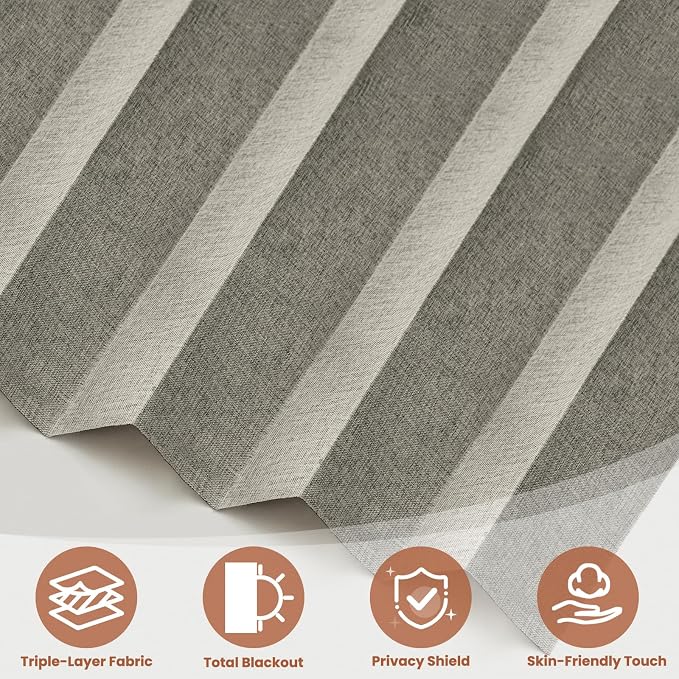 AJAZZ Blackout Accordion Door Curtain 98"x84" Grey - Image 7