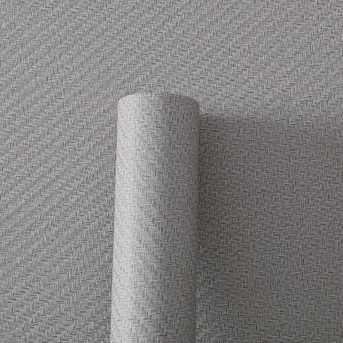Haimin Fabric Wallpaper Textured Contact Paper Gray Grasscloth Wallpaper Peel - Image 7