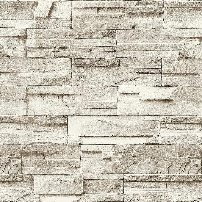 Jeweluck Stone Wallpaper Peel and Stick Brick Wallpaper 17.7”×236.2” Brick by Jeweluck