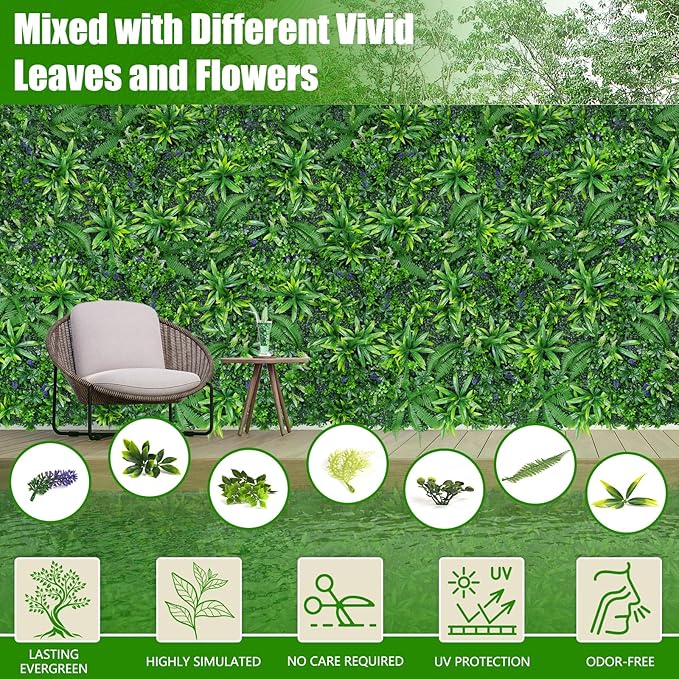 Grass Wall Panels, Fake Greenery Plant Decor - Image 3