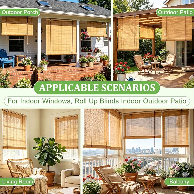 Bamboo Blinds 36x72 inch Bamboo Roman Shades - Image 5