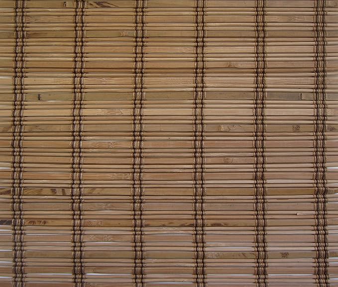 Cordless Woven Wood Roman Shades, 56W x 60H, Ashbury Camel, Sizes 20-72 Wide - Image 4