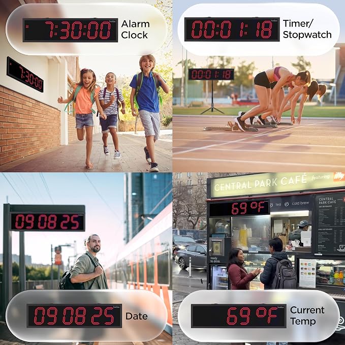Ivation Oversized 36" Outdoor Waterproof Digital Clock, Auto Time Sync - Image 3