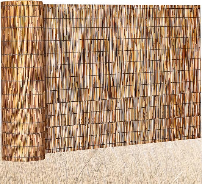 Barydat 1 Pcs 4 x 30 ft Reed Fence Roll, 85% Shade Bamboo Privacy Screen by home