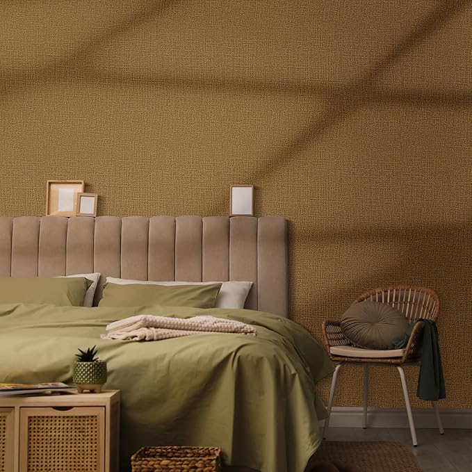 WADILE Grasscloth Peel and Stick Wallpaper 23.6in x 472in, Textured Contact - Image 2
