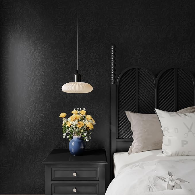 Abyssaly Black Textured Wallpaper Peel and Stick - Image 3
