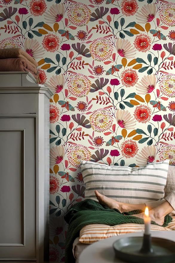 Wallpaper Peel and Stick Floral Wall Paper Removable Waterproof - Image 6
