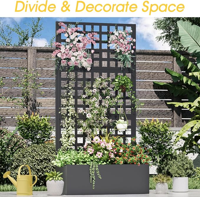 Metal Planter Box with Trellis, Planter Box Trellis with Privacy Screen and - Image 7