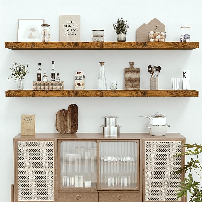 Vivelove 12 Inch Deep Floating Shelves 72 inch Long, 72 x 12 Wide Wall Shelves - Image 8