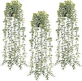 Der Rose 3Pcs Fake Plants Hanging Artificial Decor Faux Potted Eucalyptus Plants by DerRose