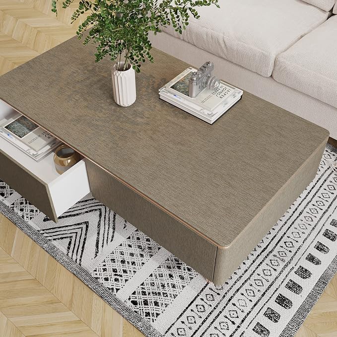 VEELIKE 15.7''x118'' Taupe Grasscloth Wallpaper Peel and Stick Textured Faux - Image 5