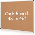 Extra Large Cork Bulletin Board 48" X 48", Wall Mounted Notice Pin Board by Justdowhatyouwanttodo