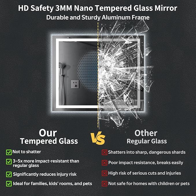 40"x32" LED Bathroom Mirror - Image 5