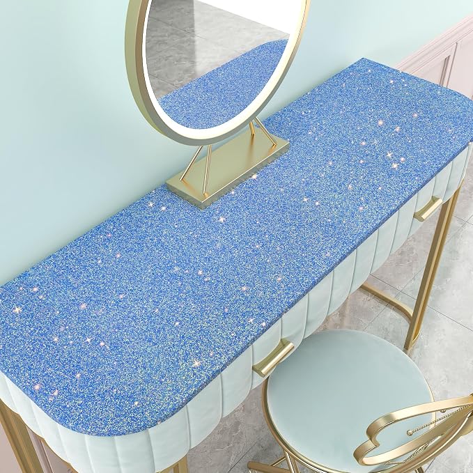 CHIHUT Holographic Blue Glitter Peel and Stick Wallpaper 15.7''x236'' - Image 4