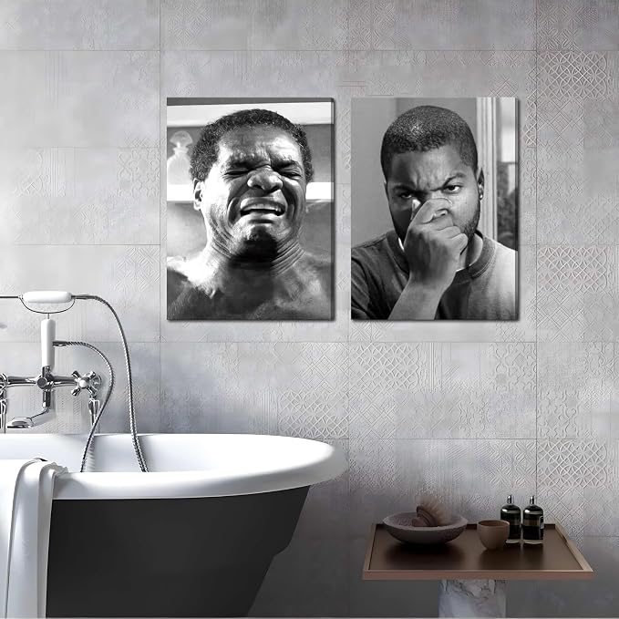 Framed Funny Bathroom Canvas Wall Art Set of 2 - Image 2